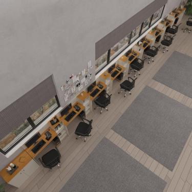 Imagem de Conjunto De Escritório Tech 8 Livreiro 2 Buffet E 9 Mesas 90 - Off White E Cedro Off White E Cedro