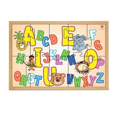 Imagem de Brinquedo Educativo Quebra Cabeça Da Alfabetizacao Pequeno Base Mdf 10 Peças - CARLU