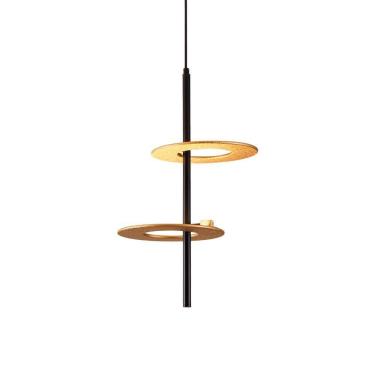 Imagem de Lustre Pendente Nordecor Kote 2758 Preto - Dourado Led Bivolt Preto - Dourado 2758
