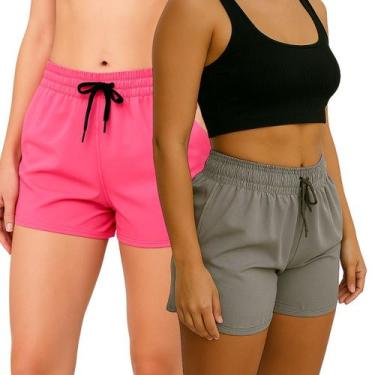 Imagem de Kit com 2 Shorts Feminino Fitness Academia Praia Corrida Shortinho - R