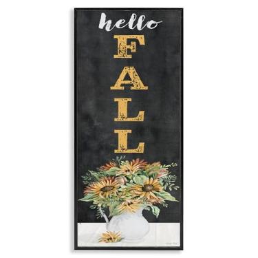 Imagem de Stupell Industries Hello Fall Sunflower Bouquet Arte giclée emoldurada preta, design por Cindy Jacobs, 76 x 33