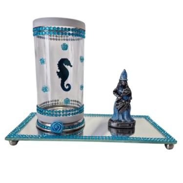 Imagem de Kit Altar Iemanjá Porta Vela com Escultura e Bandeja Orixá