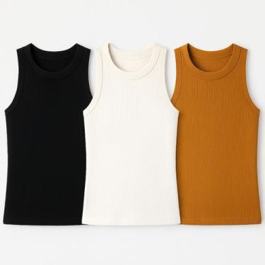 Imagem de Kit 3 Blusas Feminina Ribana Algodão Premium - 77VS LEVOSCH, Preto, Of