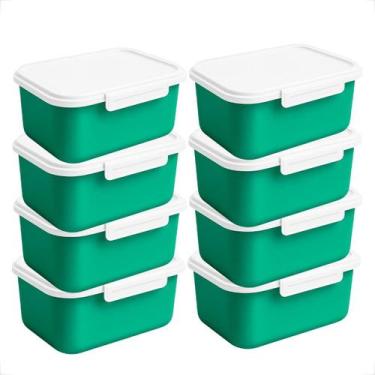 Imagem de Potes Plástico Reutilizável 750ml Kit 10un para Marmitas Refeições com