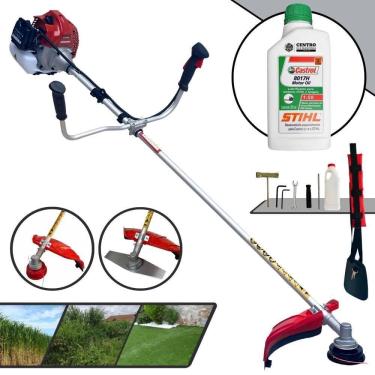 Imagem de Roçadeira Kawashima 62cc Com Carretel + Faca 2p + Óleo Stihl