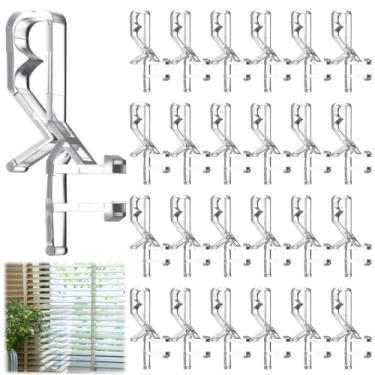 Imagem de LXUEJIE 24 peças de clipes de sanefa para persianas, clipes de sanefa de plástico de 4 cm, clipe de sanefa de canal oculto, grampo de substituição para suporte de retentor para persianas de janela