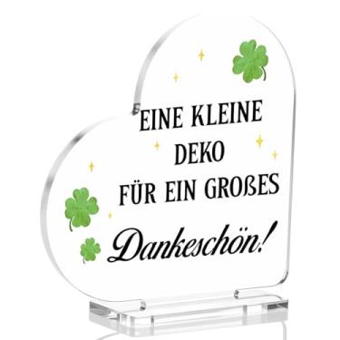 Imagem de Placa de mesa Thank You Gifts para mulheres e homens, presentes de agradecimento para professores chefes mentores colegas de trabalho, placa de coração de acrílico Thank You