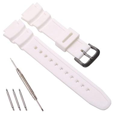 Imagem de RCNZWQB Pulseira de relógio de substituição de resina compatível com Casio AE-1200WH AE-1300 W-800H SGW300 400 SGW-500 AE-1000 masculina, acessórios de borracha à prova d'água