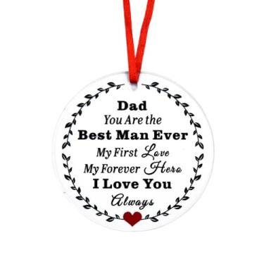 Imagem de Ornamento de Natal com coração para papai, presente de aniversário para homens, pai, eu te amo, presente de aposentadoria para homens, pai, filha, filho, crianças