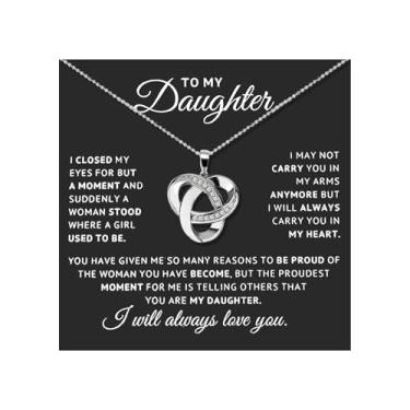 Imagem de Embtrem Colar To My Daughter da Mom Colar de prata para mulheres, presentes de filha, presentes de mãe, aniversário, presentes para mulheres, Cobre, Sem Pedra Preciosa