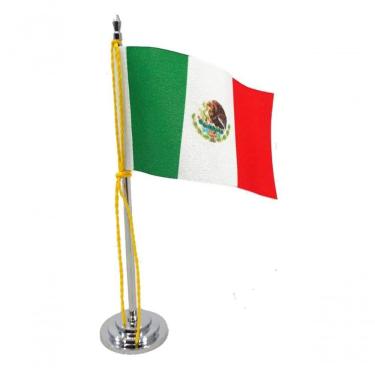 Imagem de Mini Bandeira De Mesa Da México 15 Cm Poliéster