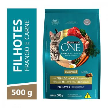 Imagem de Ração PURINA ONE Gatos Filhotes Frango e Carne 500g