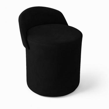 Imagem de Puff Encosto Confortável Sala Estilo Moderno Redondo Suede