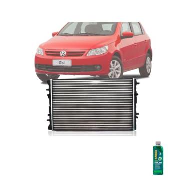 Imagem de Kit Radiador VW Gol 2006 em diante e Fox 2009 em diante 1.0 1.6 com Ar + Aditivo Radiador Radiex R1882 Verde