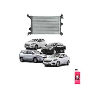 Imagem de Kit Radiador GM Cobalt/Spin/Prisma/Onix 2017 + Aditivo Radiador Etanizado 1L