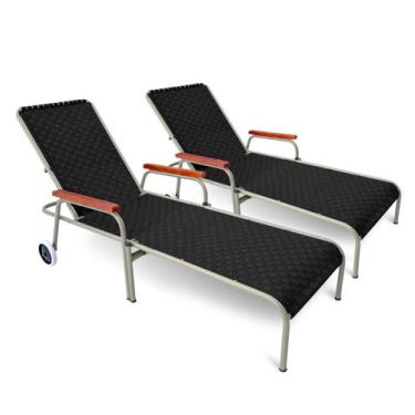 Imagem de Kit 2 Cadeiras Espreguiçadeiras Piscina Reclinável Acquaflex - Type De