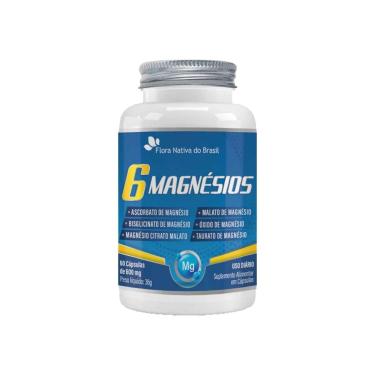 Imagem de 6 Magnésios Taurato, Malato, Citrato, Ascorbato, Quelato e Óxido 60 cps Flora Nativa-Unissex