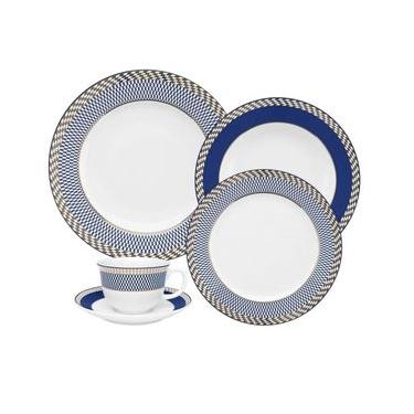 Imagem de Jogo de Jantar Chá 30 Peças Porcelana Oxford Flamingo Op Art: Ouro