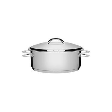 Imagem de Caçarola Tramontina Solar Rasa em Aço Inox Fundo Triplo com Tampa e Alças 24 cm 4,7 L