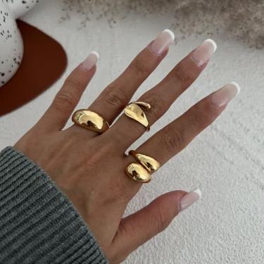 Imagem de Anéis empilháveis para mulheres, conjunto de anéis de junta boho, joias empilháveis ajustáveis com detalhes em camadas, anéis modernos para presente de Natal personalizado presentes de amizade para