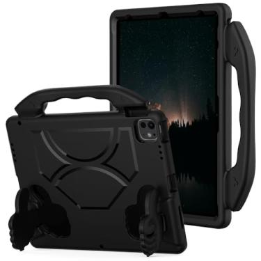 Imagem de Capa infantil para iPad Pro 33.0 cm 2025 2024/Air 33.0 cm M3 M2, iPad Pro 12.9 2018-2022, capa AMZER leve, à prova de choque, espuma vinílica acetinada, suporte antiderrapante, resistente, preta