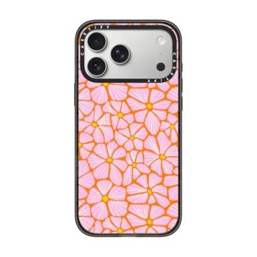 Imagem de CASETiFY Capa Impact para iPhone 17 Pro Max [fina/compatível com Magsafe/2,5 m. Proteção contra quedas de grau militar 4X] - Mosaico Flores - Preto Transparente