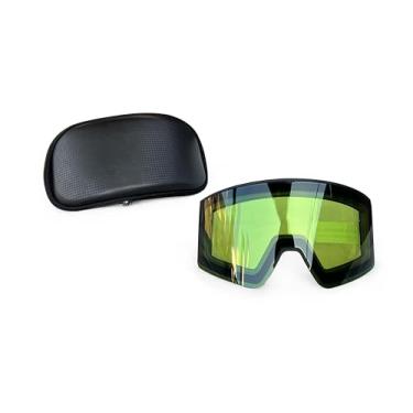 Imagem de Wynthorix Óculos de Neve Aquecidos Antiembaçamento Magnético Intercambiável Sem Moldura 100% Lente UV OTG Óculos de Esqui Elétrico (VLT 58% Lente Verde, Verde)