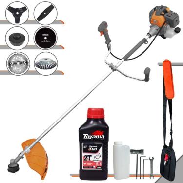 Imagem de Roçadeira Tekna RL430-P À Gasolina 43cc 1,7HP Completa Com 6 Opções de Cortes, Carretel + Kit 4 Facas + Escova de Aço Circular + ÓLEO TOYAMA 2T