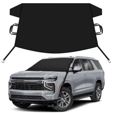 Imagem de EcoNour Capa de neve para carro compatível com Chevrolet Tahoe | Capa de para-brisa para gelo e neve com tiras de gancho em S | Capa para carro de inverno Oxford 600D resistente, impermeável e