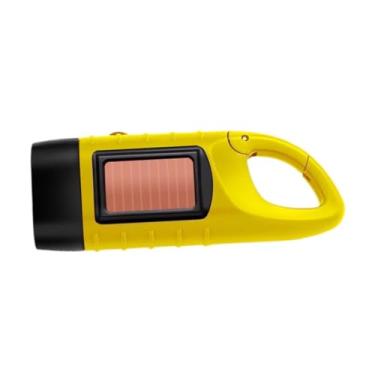 Imagem de Generic Lanterna portátil multifuncional compacta com manivela e energia solar, ideal para camping e trabalhos de emergência, Amarelo