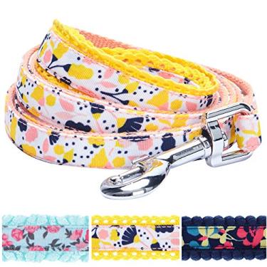 Imagem de (1.5m 1.6cm , Creamy White) - Blueberry Pet Spring Made Well Floral Dog Collars, Harnesses, Leashes, Dresses or Toys
