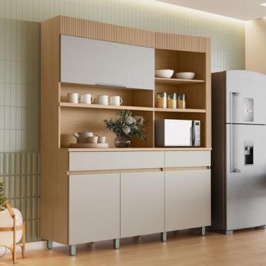 Imagem de Armário de Cozinha 4 Portas 2 Gavetas 160cm Torre Angular 100% Mdf Rea