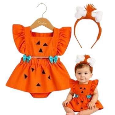 Imagem de Romper da Pedrita bebê menina mesversário fantasia (Sem tiara, G)