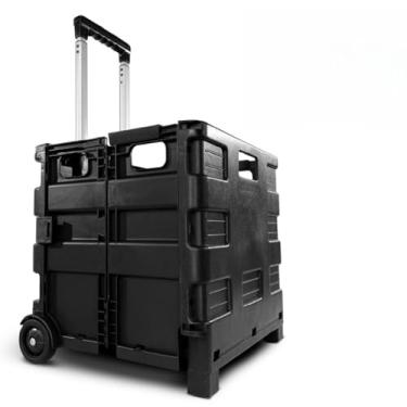 Imagem de Carrinho Dobrável Multiuso Portátil Vira Maleta com Cesto – Ideal para Feira, Mercado e Transporte Diário