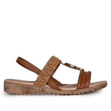 Imagem de Sandália Feminina Campesí Anabela Napa Trançado Marrom-Feminino