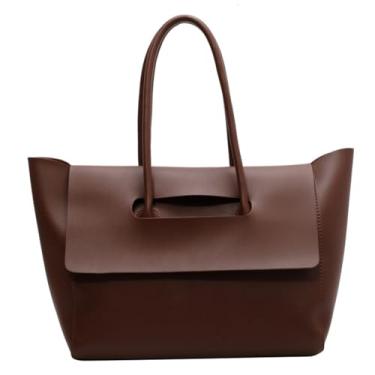 Imagem de Bolsa de Ombro Portátil Couro Macio para Deslocamento com Grande Capacidade Tote Tela PU Leve Mão e Prática Fácil Luxuosa Tendência Estilo Coreano Retro Elegante Versátil Alto- Trabalho Diário Viagem