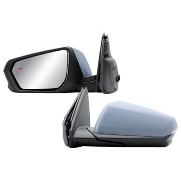 Imagem de Espelho de porta do lado esquerdo do motorista elétrico e aquecido com luz de seta e BLIS (sensor de ponto cego) Primer capa traseira pintável para Chevrolet Equinox GMC Terrain 2018-2024