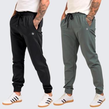 Imagem de Kit 2 Calças Jogger Masculina DZ Esportiva Tactel com Elastano  Casual-Masculino