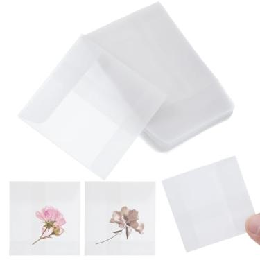 Imagem de 50 envelopes de papel de vidro 6 × 6 cm, pequeno saco de papel plano, envelopes pequenos de vidro, sacos planos semitransparentes, sacos de papel encerado, fotos, moedas, armazenamento de joias