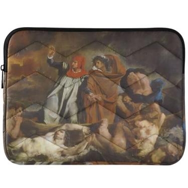 Imagem de Capa para notebook personalizada Eugène Delacroix Pintura Barque Dante Capa Puffy para laptop MacBook Air 13 polegadas capa universal 13-14 polegadas acessórios de computador