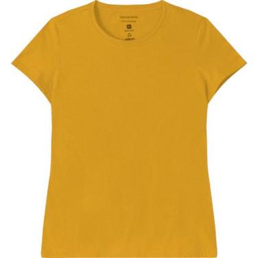 Imagem de Blusa Manga Curta T-Shirt Feminina Basicamente Ref. 90442, Amarelo esc