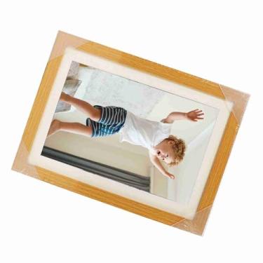 Imagem de Porta-retratos Digital, Presentes de Aniversário para Mulheres Porta-retratos Digital Com Três Unhas Sem Rastros para Amigos e Familiares (madeira)