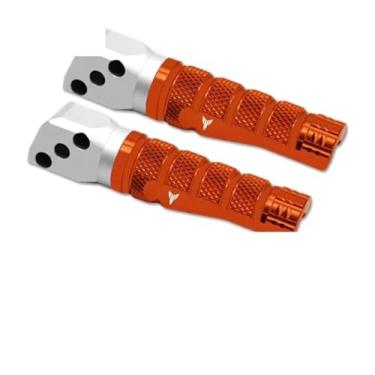 Imagem de Anti-derrapante Apoio para os pés do passageiro traseiro esquerdo e direito cnc, apoio para os pés, pedais para MT-10 mt10 2016-2023 2021 2020(Orange MT)