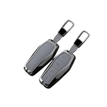 Imagem de Capa de chave remota de carro de liga compatível com BYD Atto 3 Han EV Dolphin Lied Tang Dm Qin PLUS Song Pro MAX Yuan Protetor Chaveiro(B 6-1 Cement Gray)