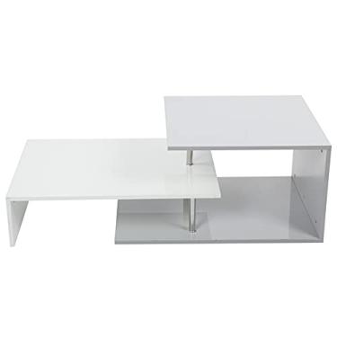 Imagem de Mesa lateral moderna de café, mesa de chá de alto brilho para casa, sala de estar, móveis