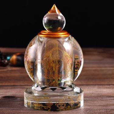 Imagem de FENNYYAR Stupa de relíquias de cristal, 14 cm, enfeite de mesa tibetano pagode