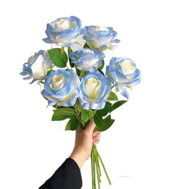 Imagem de Novos Vários Estilos 8 Unidades 32 Flores Margaridas Artificiais Falsas para Decoração de Casa Arranjos Florais(RZF007-7 Unidades)