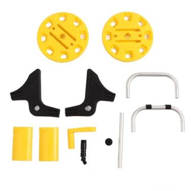 Imagem de Carrinho de carretel de mangueira de jardim resistente portátil suporte para cano de água organizador enrolador para quintal gramado jardinagem ao ar livre alumínio amarelo 28