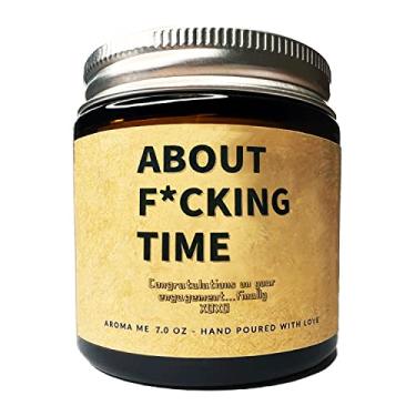 Imagem de Velas perfumadas de noivado divertidas, lavanda relaxante para casais, recém-casados (About Fucking TIME, 200 g)