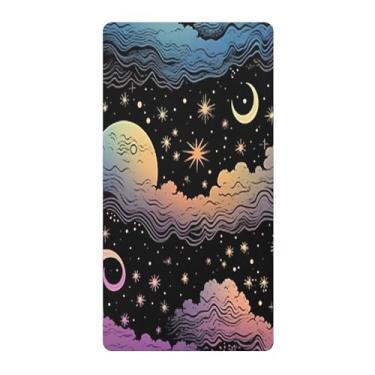 Imagem de Blueangle Lençol de berço padrão para berço infantil - Lençóis de algodão macio e respirável com céu colorido (72)